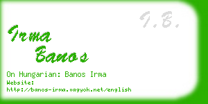 irma banos business card